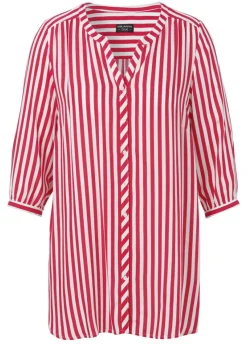 3/4-Arm Bluse mit streckenden Längsstreifen