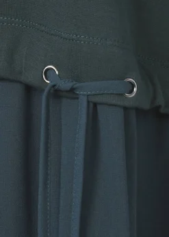 3/4-Arm Interlock-Kleid mit zweilagigem Chiffon Rock