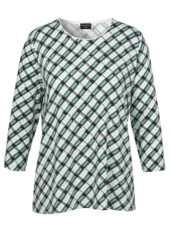 3/4-Arm Jersey Shirt Karomuster