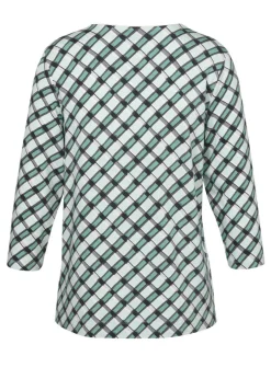 3/4-Arm Jersey Shirt Karomuster