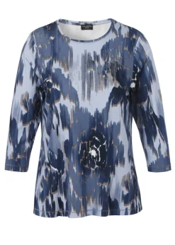 3/4-Arm Print Shirt geschmückt