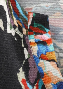 3/4-Arm Print-Bluse Navy Multicolor