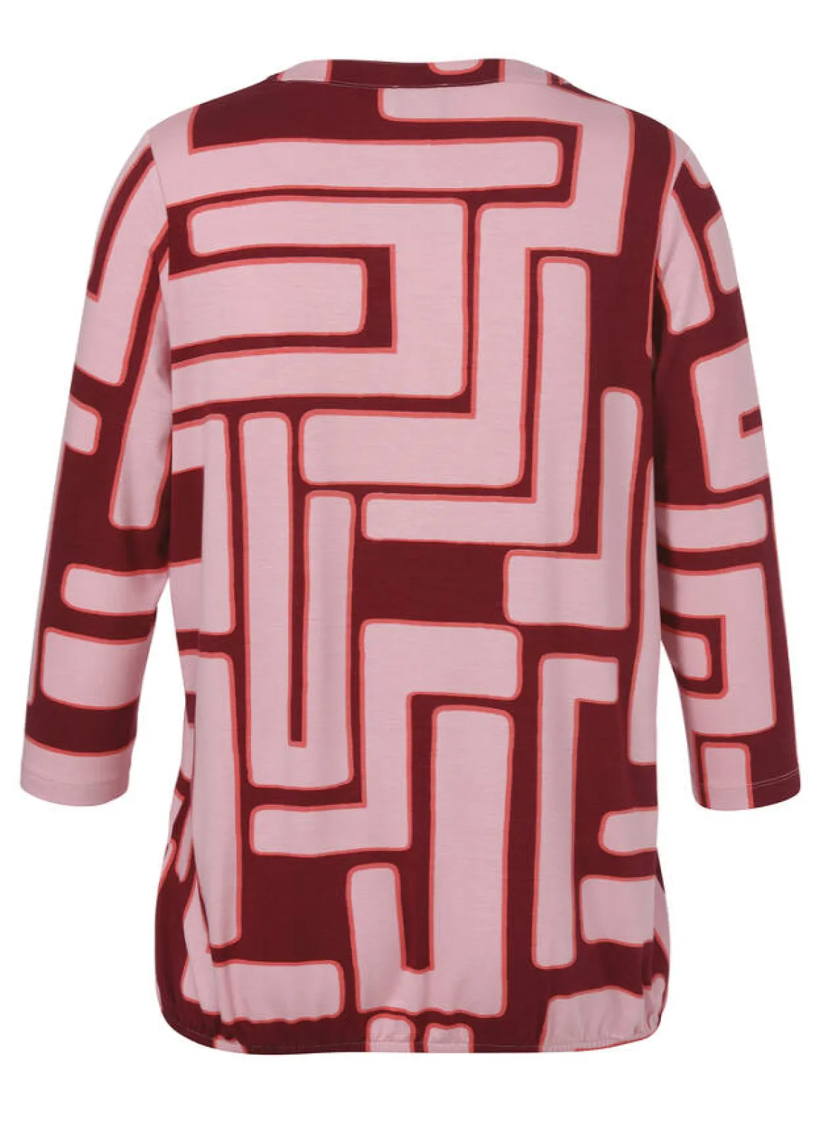 3/4-Arm Print-Shirt mit Gummizugsaum