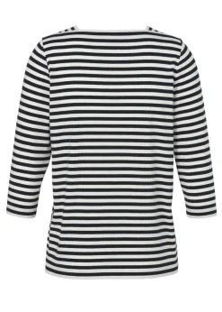 3/4-Arm Ringelshirt mit Karree-Ausschnitt