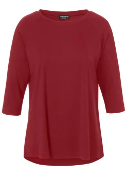 3/4-Arm Shirt Uni mit Ziernähten