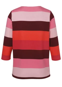 3/4-Arm Sweatshirt mit Blockstreifen