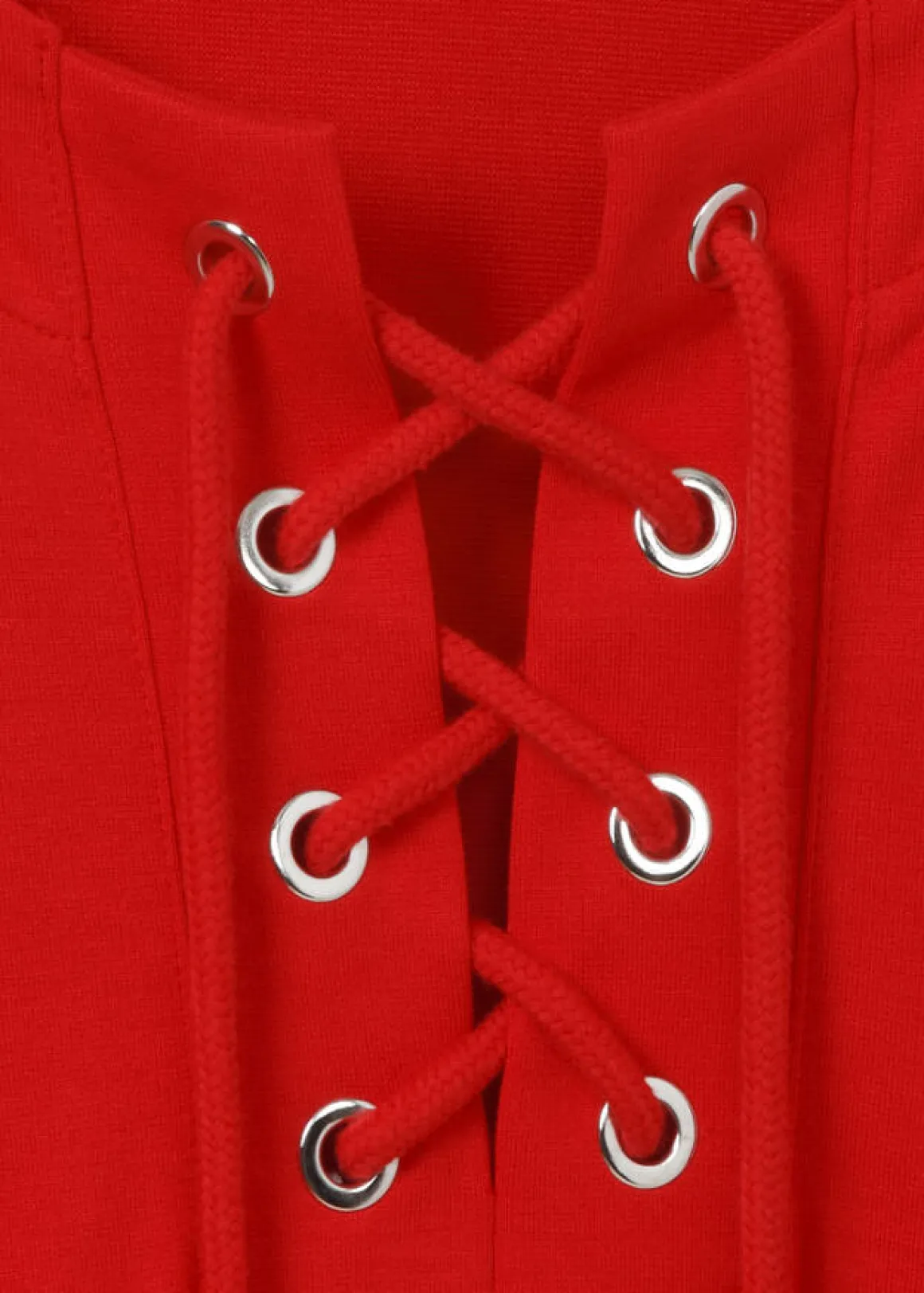 3/4-Arm Sweatshirt mit geschnürtem Ausschnitt