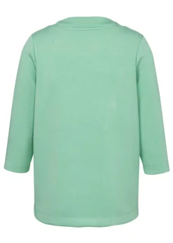 3/4-Arm Sweatshirt mit kurzem Kragen