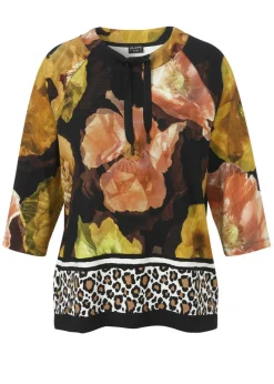 3/4-Arm Sweatshirt mit modischem Mustermix