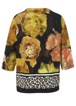 3/4-Arm Sweatshirt mit modischem Mustermix