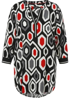 3/4-Arm Viskose Tunika mit Allover-Print