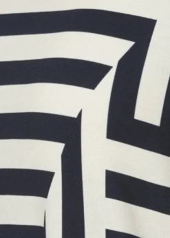 3/4-Arm Viskose-Jersey Shirt mit Streifenmuster