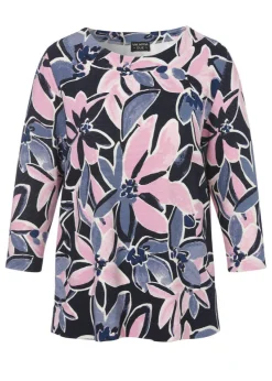 3/4-Arm-Sweatshirt mit floralem Print