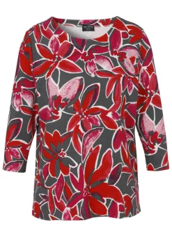 3/4-Arm-Sweatshirt mit floralem Print