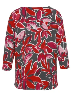 3/4-Arm-Sweatshirt mit floralem Print