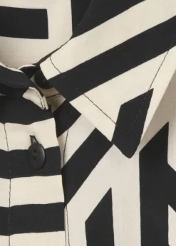 Bicolor Print Longbluse aus Viskose