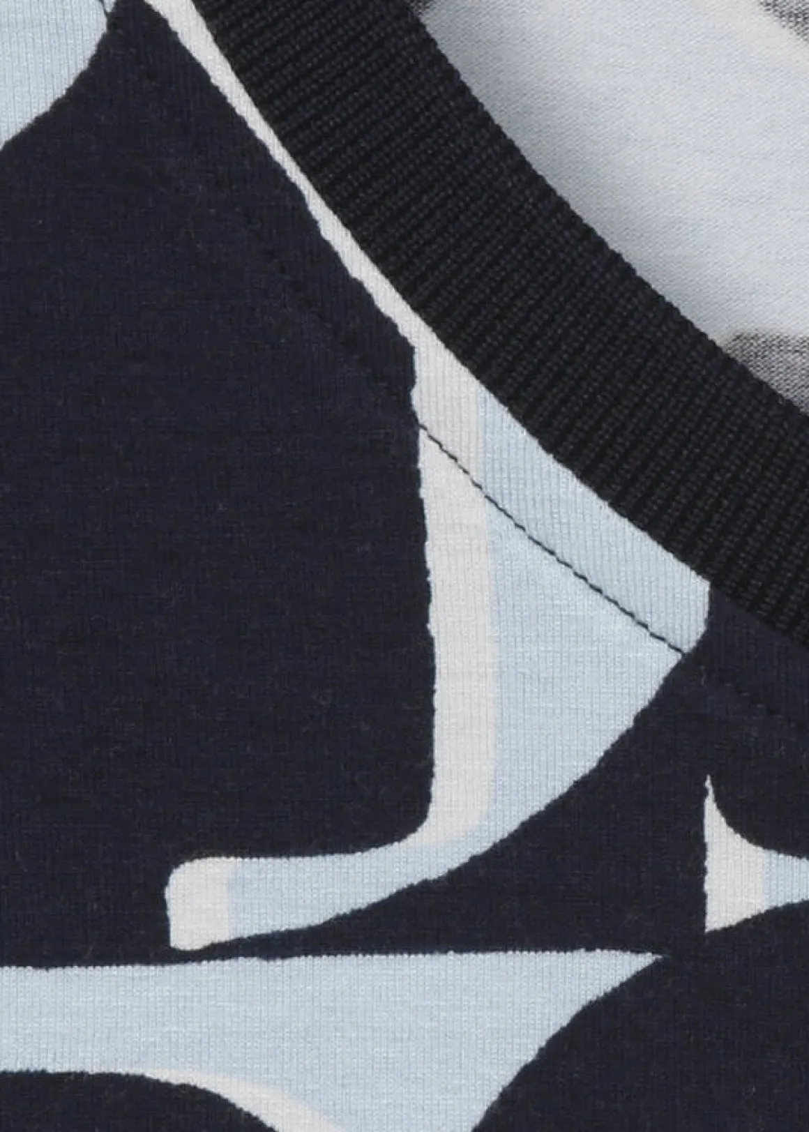 Bicolor Print T-Shirt Eisblau - Marine