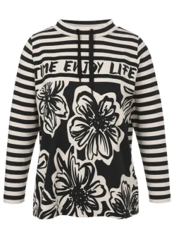 Bicolor Stehkragen-Sweatshirt