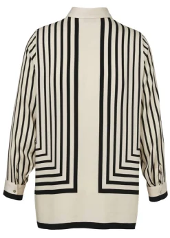 Chice Viskose Hemdbluse mit Print Schwarz