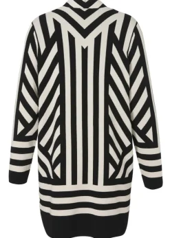 Chicer Long-Cardigan mit grafischem Muster