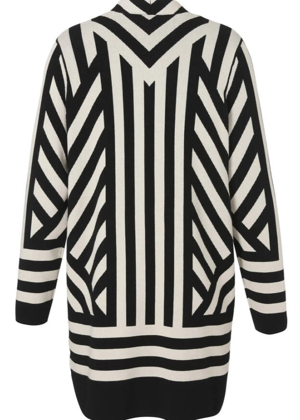 Chicer Long-Cardigan mit grafischem Muster