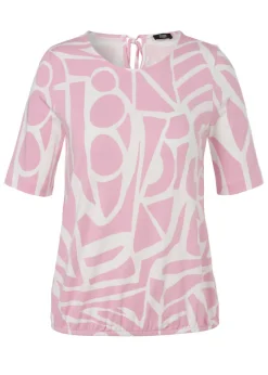 Chices Print-Shirt mit Gummizugsaum