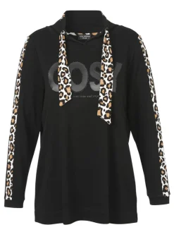 Chices Sweatshirt Schwarz mit Leo-Details