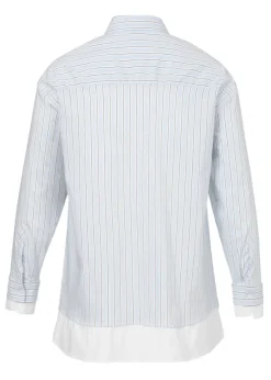 Edle Baumwoll-Stretch Bluse mit Streifen-Dessin