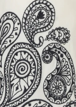 Edle Baumwoll-Stretch Bluse mit Stickerei