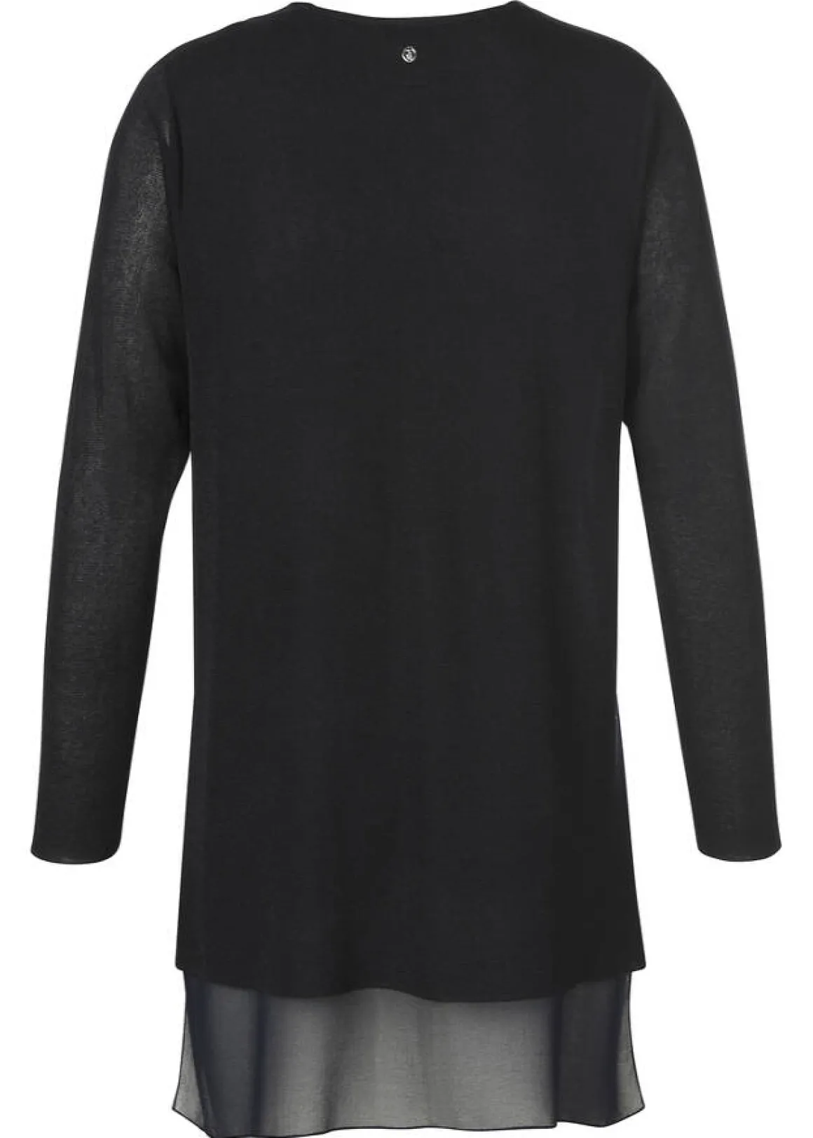 Edle Feinstrick Longjacke mit Blusensaum hinten