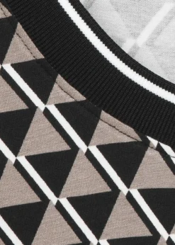 Edles 3/4-Arm Print Shirt mit Gummizug-Saum