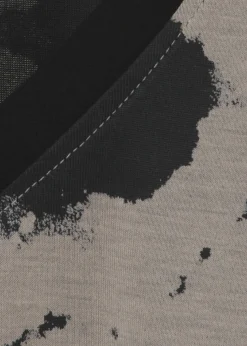 Edles Shirt Bicolor-Print Schwarz - Nougat