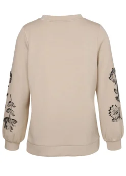 Edles Sweatshirt mit verzierten Ärmeln