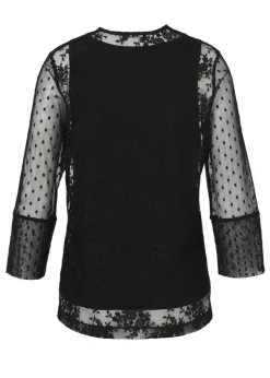 Elegantes Mesh-Shirt mit Jersey Top