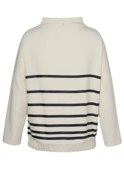 Exklusives Sweatshirt mit Streifenmuster und Tasche