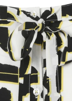 Extravagante Langarmbluse mit grafischem Allover-Muster