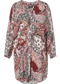 Extravagantes Blusenkleid mit abstraktem Allover-Muster