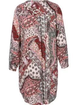 Extravagantes Blusenkleid mit abstraktem Allover-Muster