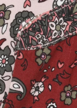 Extravagantes Blusenkleid mit abstraktem Allover-Muster