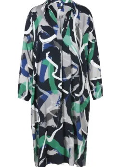 Extrovertiertes Blusenkleid mit Alloverdruck