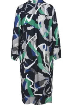 Extrovertiertes Blusenkleid mit Alloverdruck