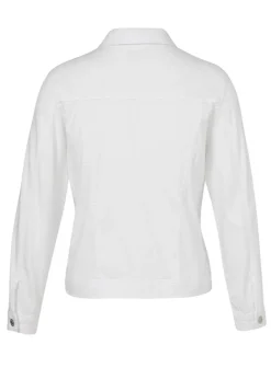 Farbige Jeansjacke mit modischem Crash-Effekt