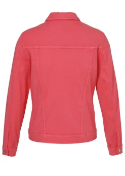 Farbige Jeansjacke mit modischem Crash-Effekt