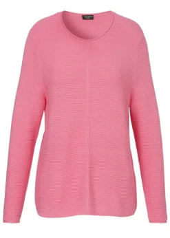 Feingerippter Pullover in Pink