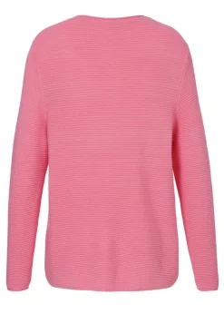 Feingerippter Pullover in Pink