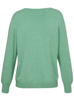 Feinstrickjacke Grün Melange