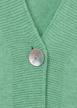 Feinstrickjacke Grün Melange