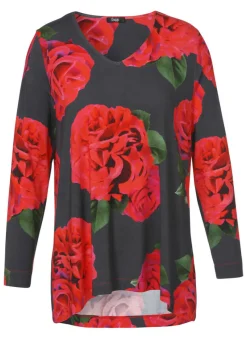 Feminines Langarmshirt mit Allovermuster