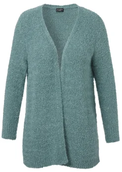 Flauschige Bouclé-Strickjacke