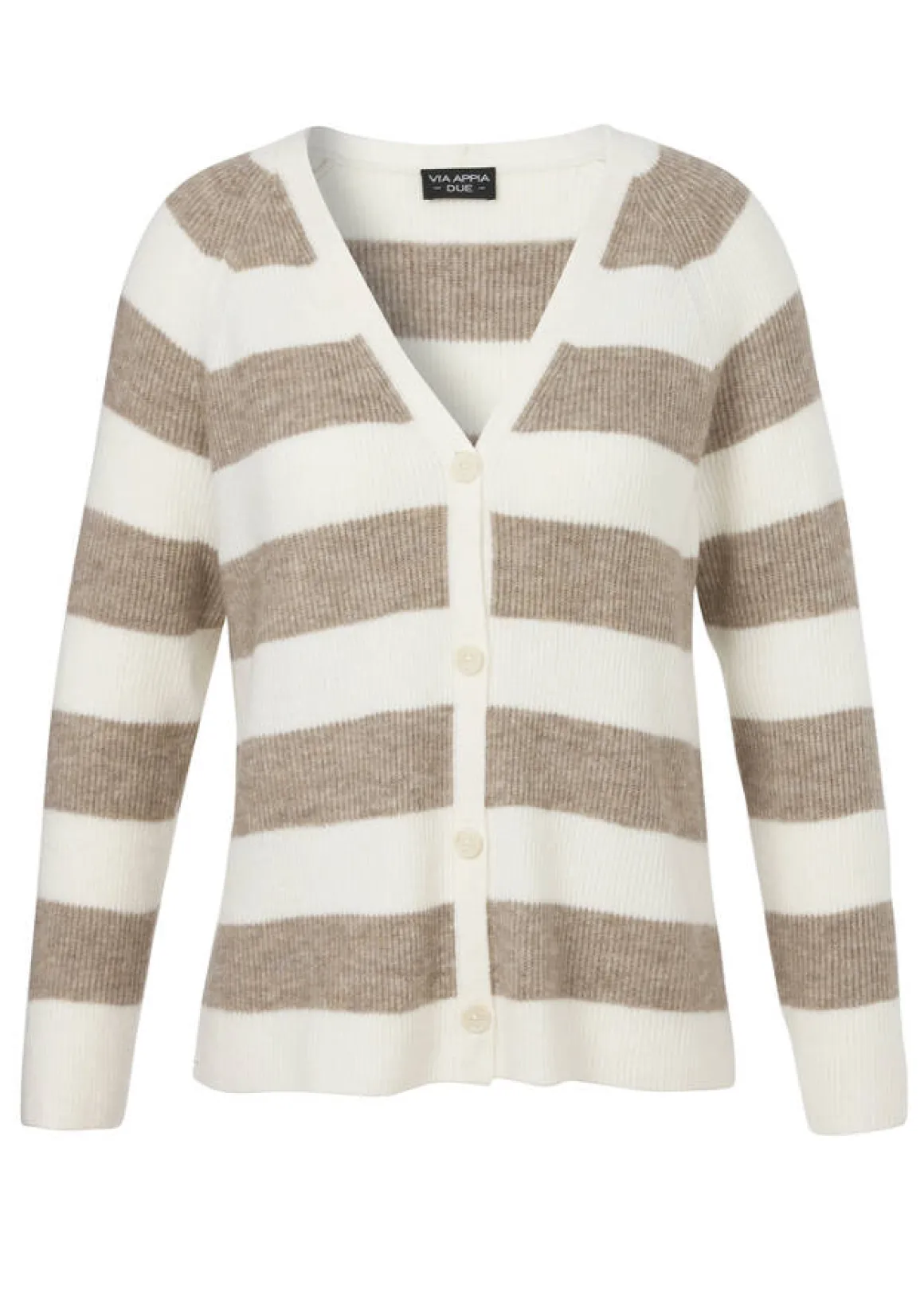 Flauschige Feinstrickjacke Ringel